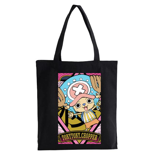 One Piece Shopping Bag Anime ZORO Graphic Print Canvas Bag Teenage Students Reusable Shopper Handbag Bag Women's Bag Bolsas