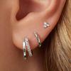 6Pcs/Set Silver Color Zircon Huggies Hoop Earrings for Women Fashion Copper Cartilage Piercing Earrings Set Female Party Jewelry