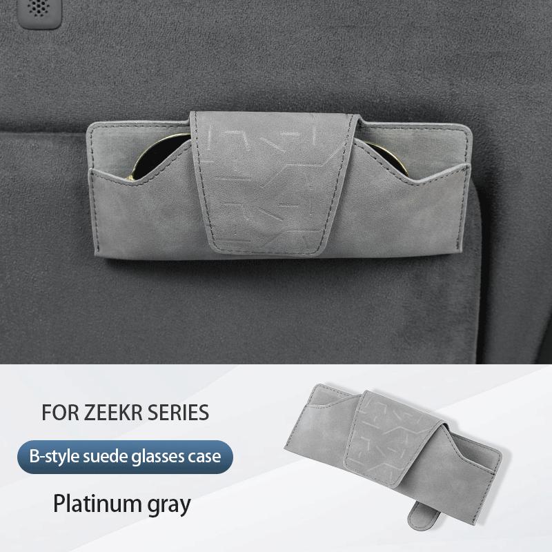 For ZEEKR 001 007 X 7X 2025 2025 Suede eyeglass clip Sun glasses storage box on the sun visor Car interior accessories