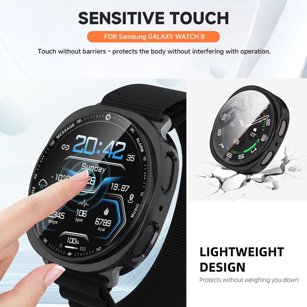 Θήκη TPU με επιμετάλλωση Για Samsung Galaxy Watch 8 40mm 44mm Προστατευτικό Οθόνης Αξεσουάρ Θήκες Ρολογιού Για Galaxy Watch 8 Προστατευτικό