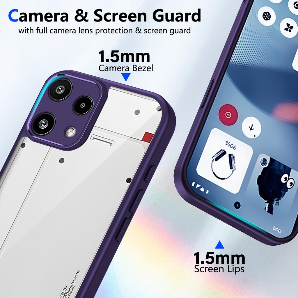 Für Nothing Phone 3A Lite Luftpolster Silikon Bumper Klar Matt Rückabdeckung Hartschalen Hülle für Nothing Phone 4A Pro Handy Hülle