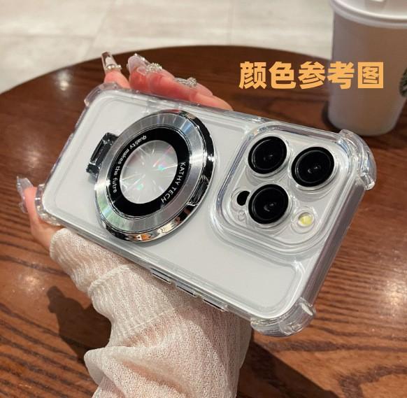 Applicable to Samsung S26Ultra mobile phone case, transparent airbag anti-drop bracket, magnetic suction S25FE electroplating hard case A07 guarantee