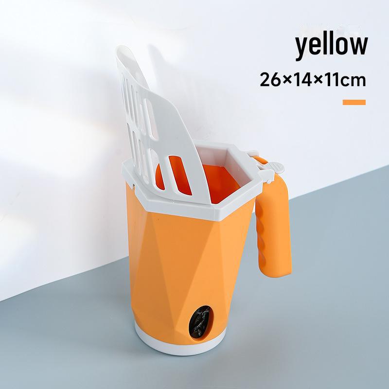 Integrated Cat Litter Scoop with Bag Storage - Pet Cleaning Tool