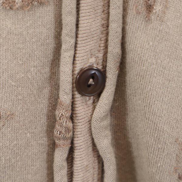 SHAREEF made in Japan Logo Long sleeve Cut 2 Brown V-neck cardigan Men's Used