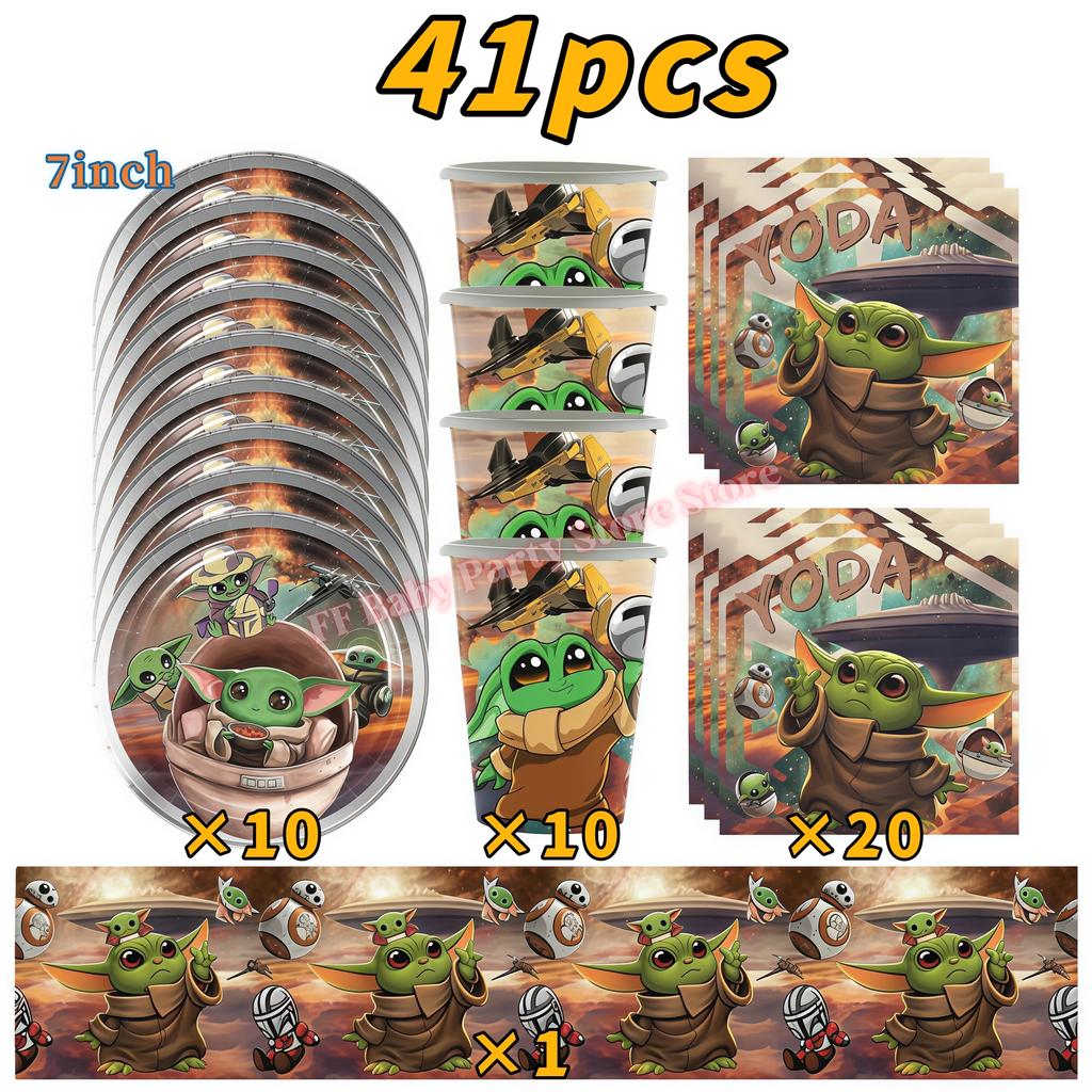 Star Waring Yoda Baby Theme Birthday Party Decoration Plate Napkin Cup Balloons Banner for Boys Favor Baby Shower Supplies Gifts
