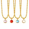 Collana Pendente Stile Celebrità Coreana Placcata Oro 18K con Catena per Clavicola con Perline