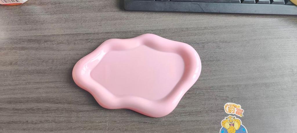 Minimalist Electroplated Jewelry Tray Creative White Silver Accessory Display Dish Decor Ornament Desktop Organizer
