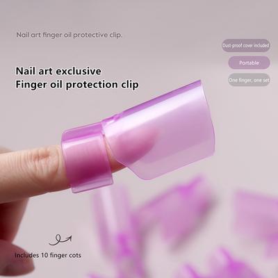 10 Pcs/Set Nail Polish Protector Clips & Separators Manicure Tools Set Anti-Smudge Finger Guards For Nail Care Drying & Painting