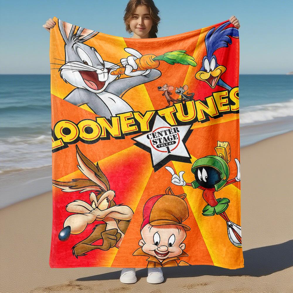 1pc Looney Tunes Center Stage Volume 1Outdoor Flannel Blanket Soft Plush Decor for Picnics, camping,Bedroom, Playroom, or Lunch Breakn1200A