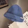 Letter Ntrx Trendy Pattern Solid Color Knitted Cap For Cold Weather Fashion