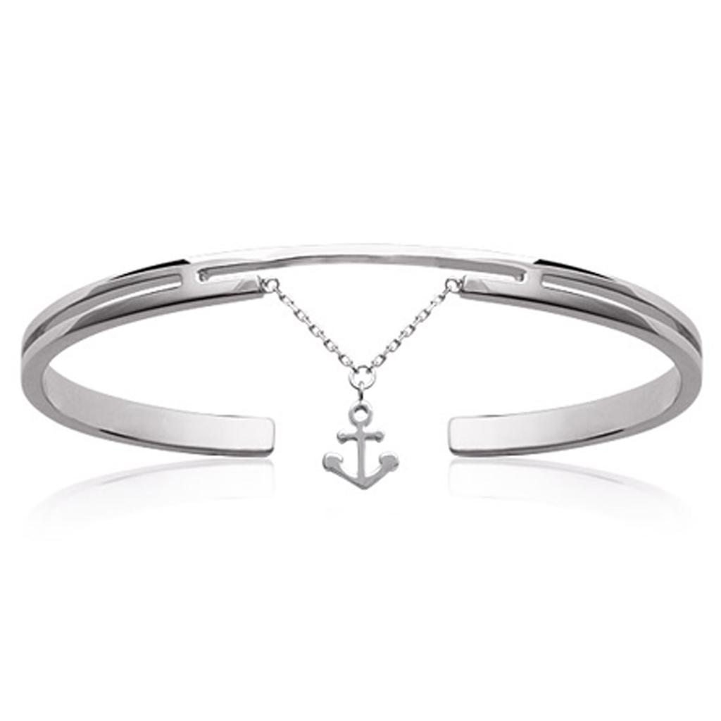 Les Trésors De Lily [P4380] - Silver 'Ancre Marine' Silver Bracelet (rhodium-plated) - 58 Mm 10x6 Mm