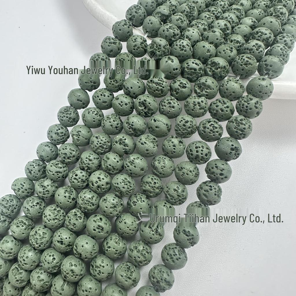 Colored Volcanic Rock Round Beads for DIY Jewelry Making