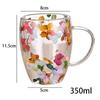 Creative Double Wall Glass Cup Dried Flower Filler Glass Cups Tea Coffee Cups Gifts High Borosilicate Glass Cups with Handles