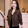 Damen Leopard Print Schlankmachende Lässige Jacke - Herbst/Winter Petite Samtmantel.