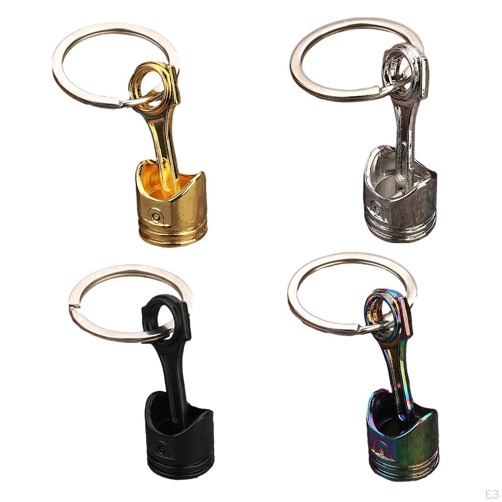 Car Engine Piston Style Keychain Keyring Zinc Alloy Auto Parts for Handbag Wallet