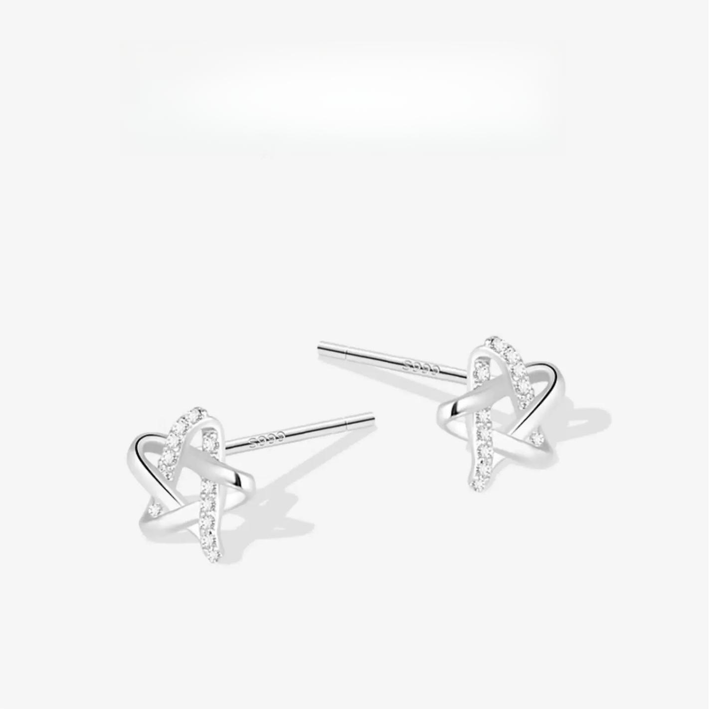 

Fashion Pentagram Earrings Women s Personality Temperament Versatile Earrings Simple Zircon Earrings Gift