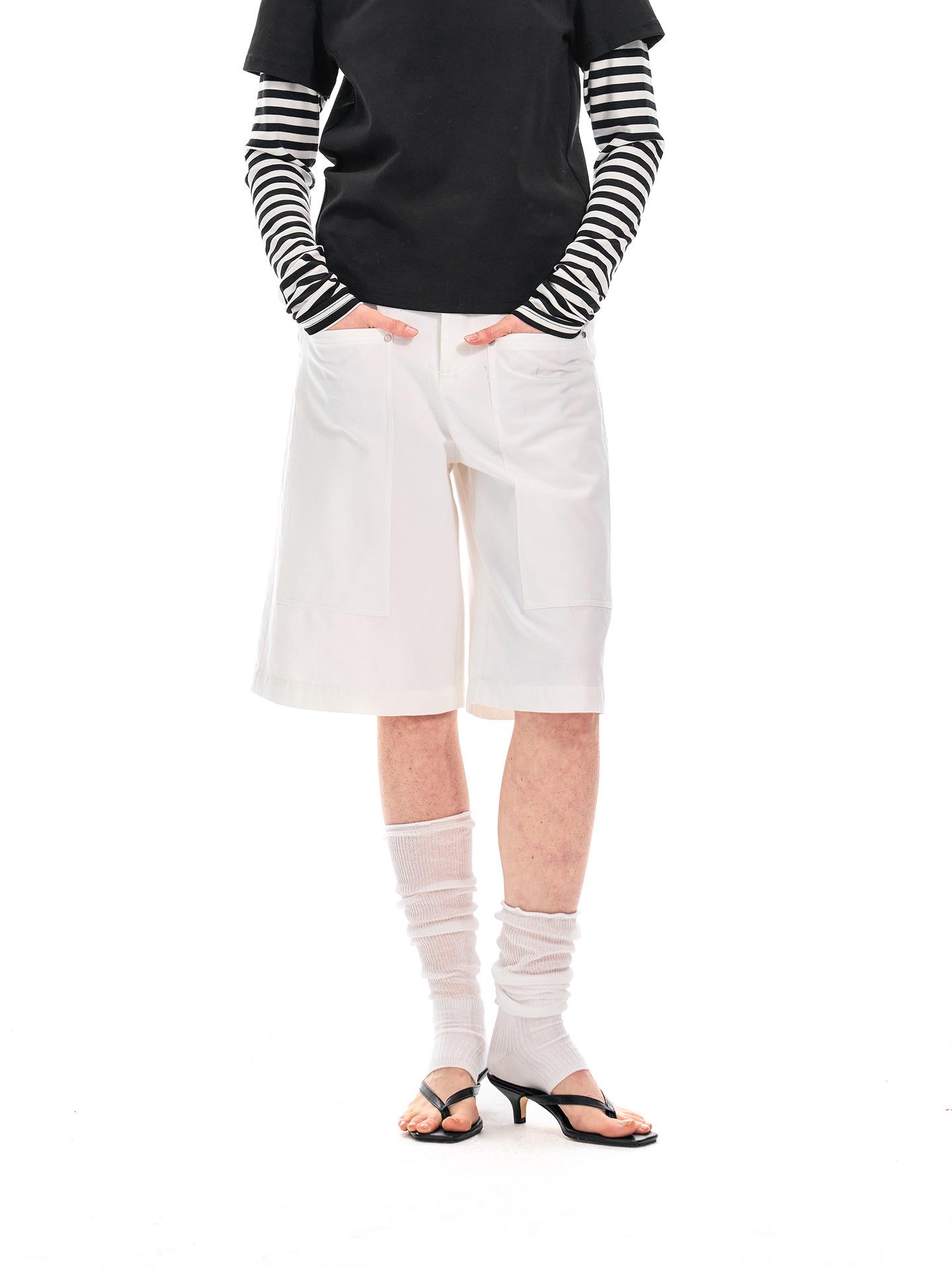 

Spring Korean Wide-Leg Mid-Waist White Casual Women s Cropped Shorts Medium білий