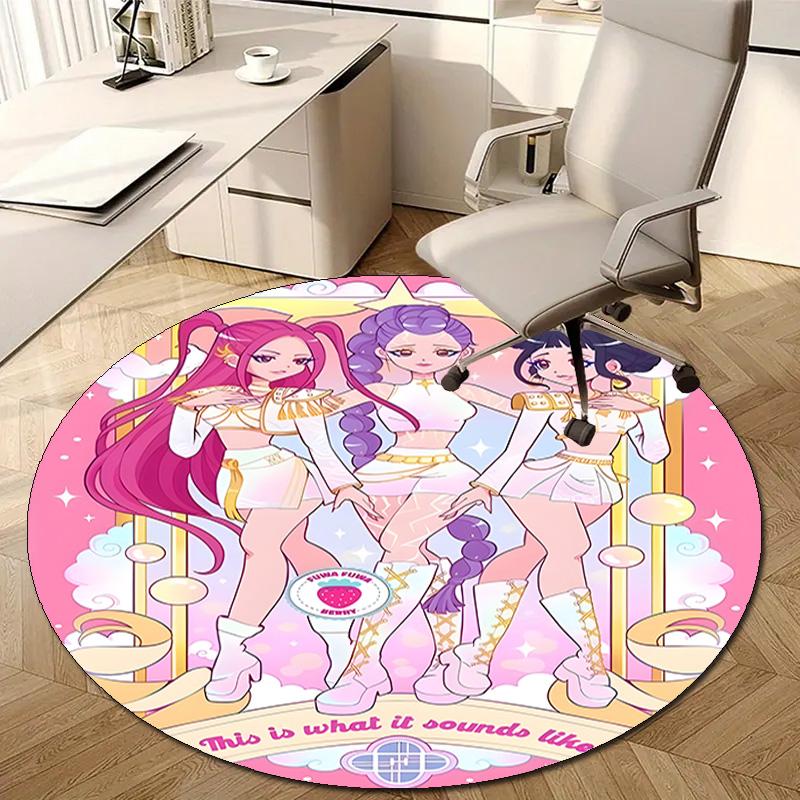 1pc KPop Demon Hunters10 Design Printed Area Round Carpet for Bedroom Living Room Home Decor Rugs Mat Non Slip Mat Rug for Bedside