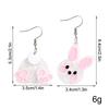 Cute White Pink Rabbit Acrylic Earrings for Women Lovely Sweet Cartoon Easter Bunny Paw Drop Earing New Trendy Jewelry Gifts