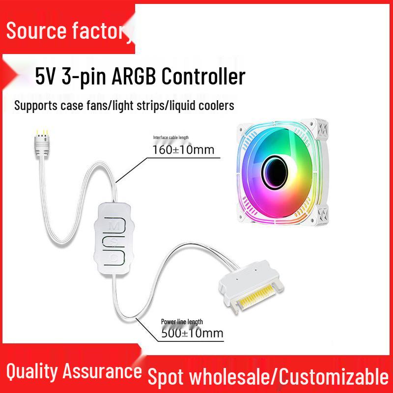 5v3 ARGB Fan Controller with Remote & Sync Hub for PC Cases