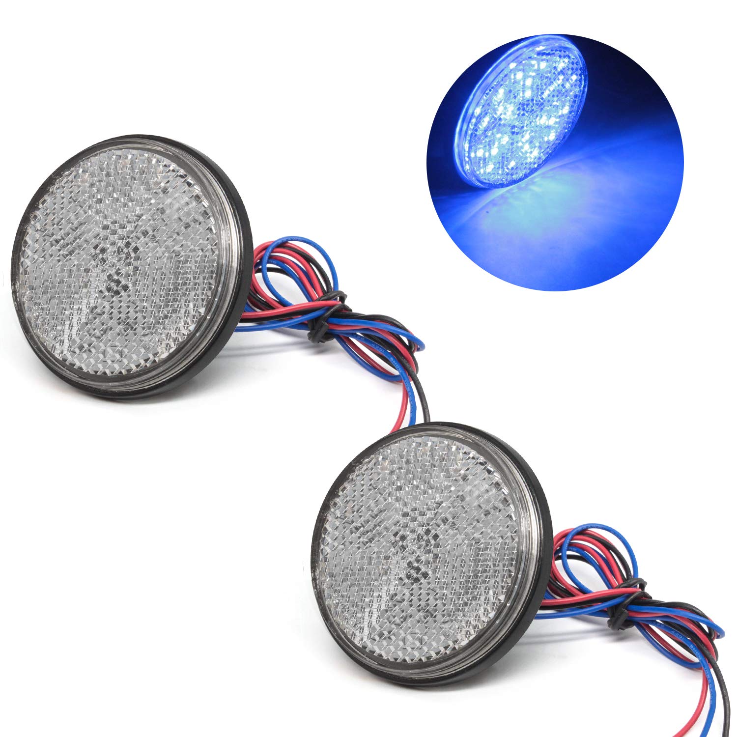 

Reflector Motorcycle LED Reflector 24V Car 24 Row Side Marker Lamp Turn Signal Auxiliary 24V-Blue синий