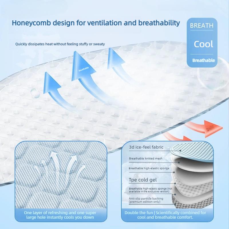 Car Seat Cushion Summer Cooling Ice Silk Silicone Gel Pad Ventilated Breathable Seat Mat for Office and Vehicle