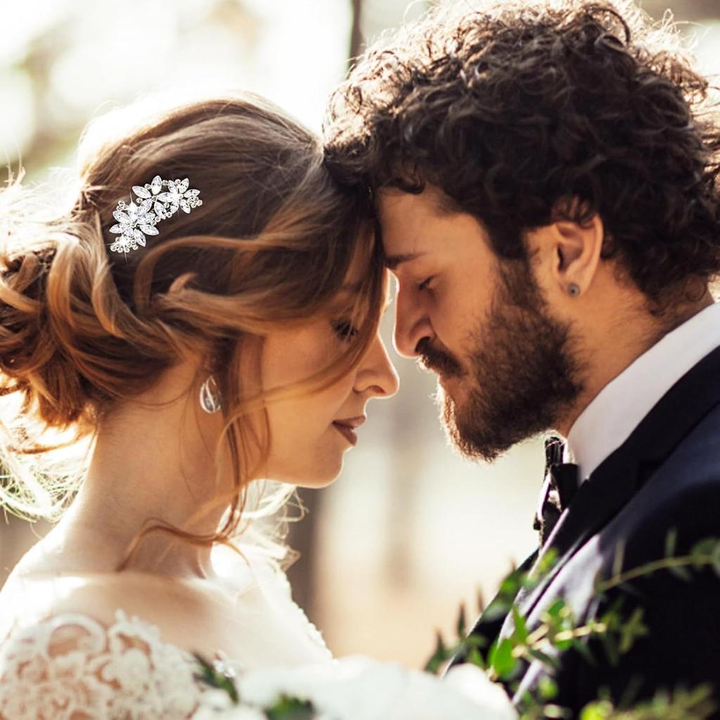 Sparkling Hair Clip With Flower Design, Suitable For Ladies' Weddings, Brides, Parties, Dances, Beauty Pageants, Bridesmaids, Formal Occasions, Gifts