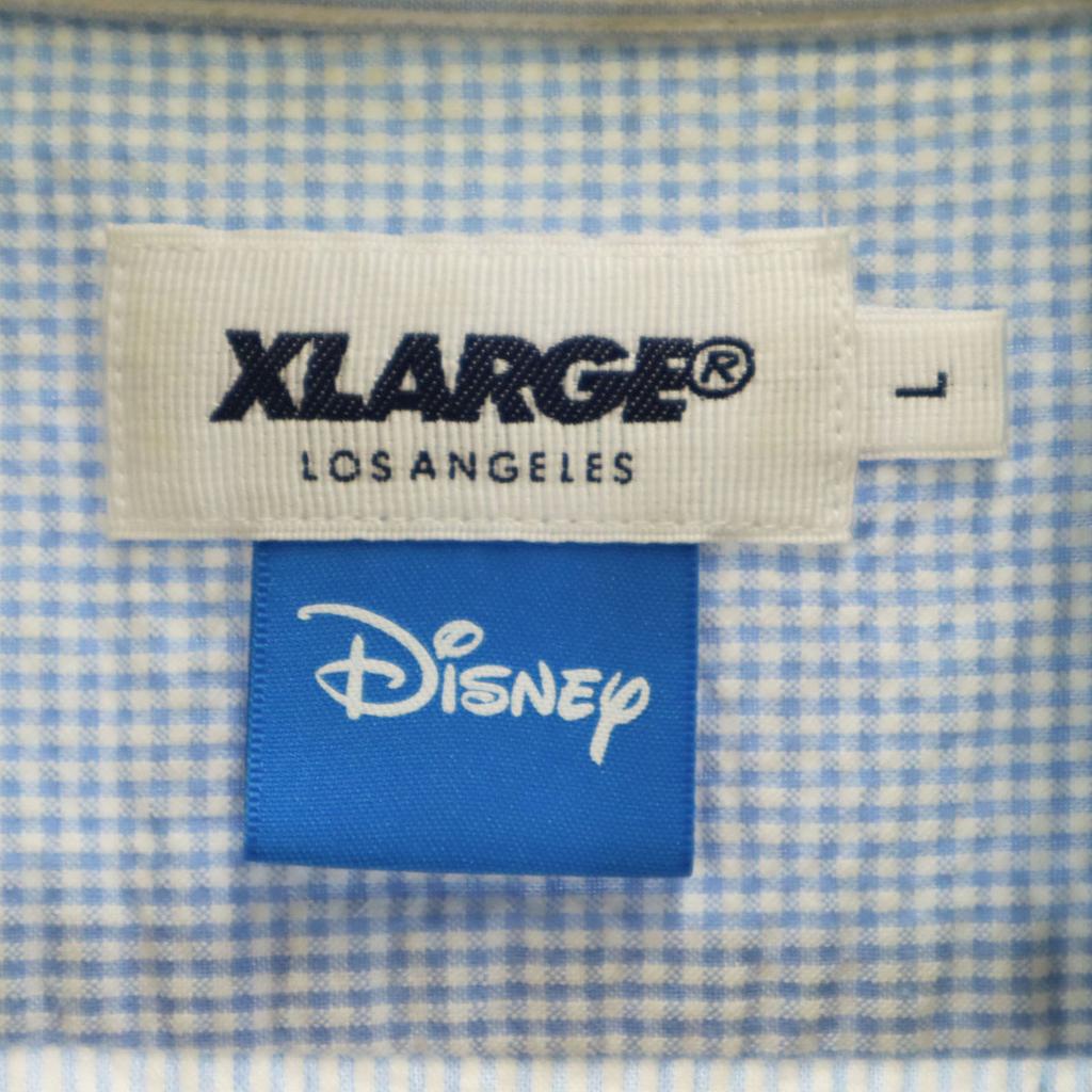 Xlarge Disney Collaboration Made In Japan Back Print Mickey Mouse Short Sleeve Seersucker Shirt Men's Used