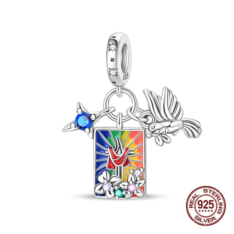 Original New Copper Prayer Virgin Mary Charms Beads Fit Necklace Bracelet Accessory Diy Jewelry For Women Gift