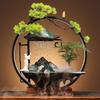 Creative LED Lamp Circle Reverse Flow Incense Burner Attract Wealth Cycle Flowing Rain Curtain Ornament Home Decoration
