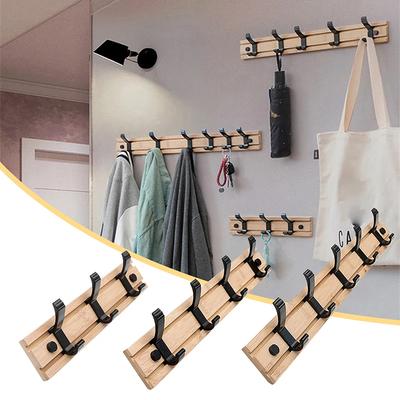 Ahşap Palto Askılığı Kancası Duvara Monte Şapka Kıyafet Askılığı Rafı Ray Düzenleyici Giriş Yolu Banyo Yatak Odası Mutfak Dekoru için