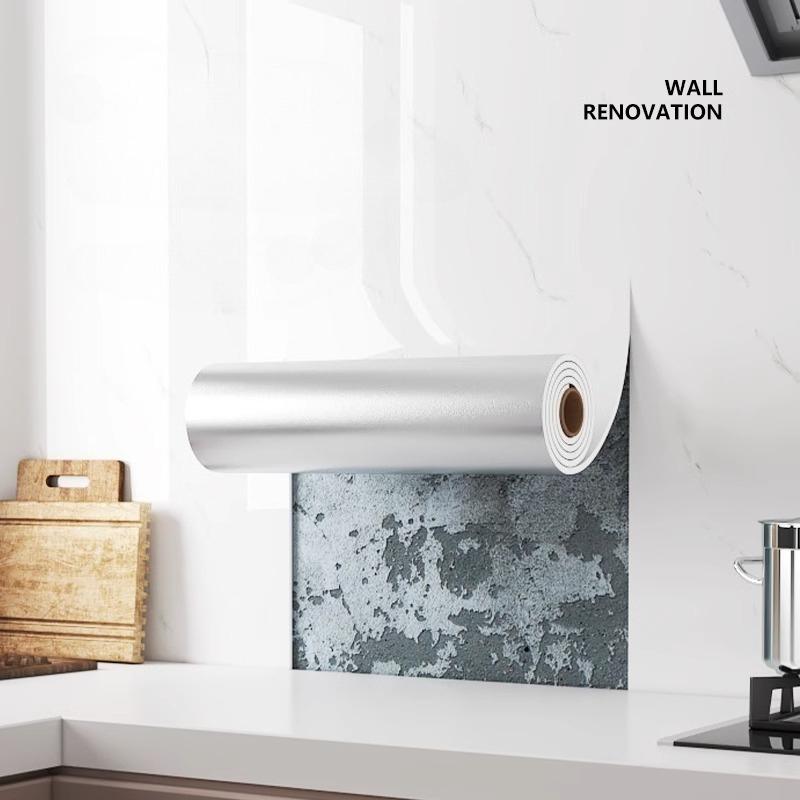 Marble Wall Sticker Waterproof Anti Fouling Oil Proof PVC Self Adhesive Wallpaper for Kitchen Bathroom Cabinet Renovation