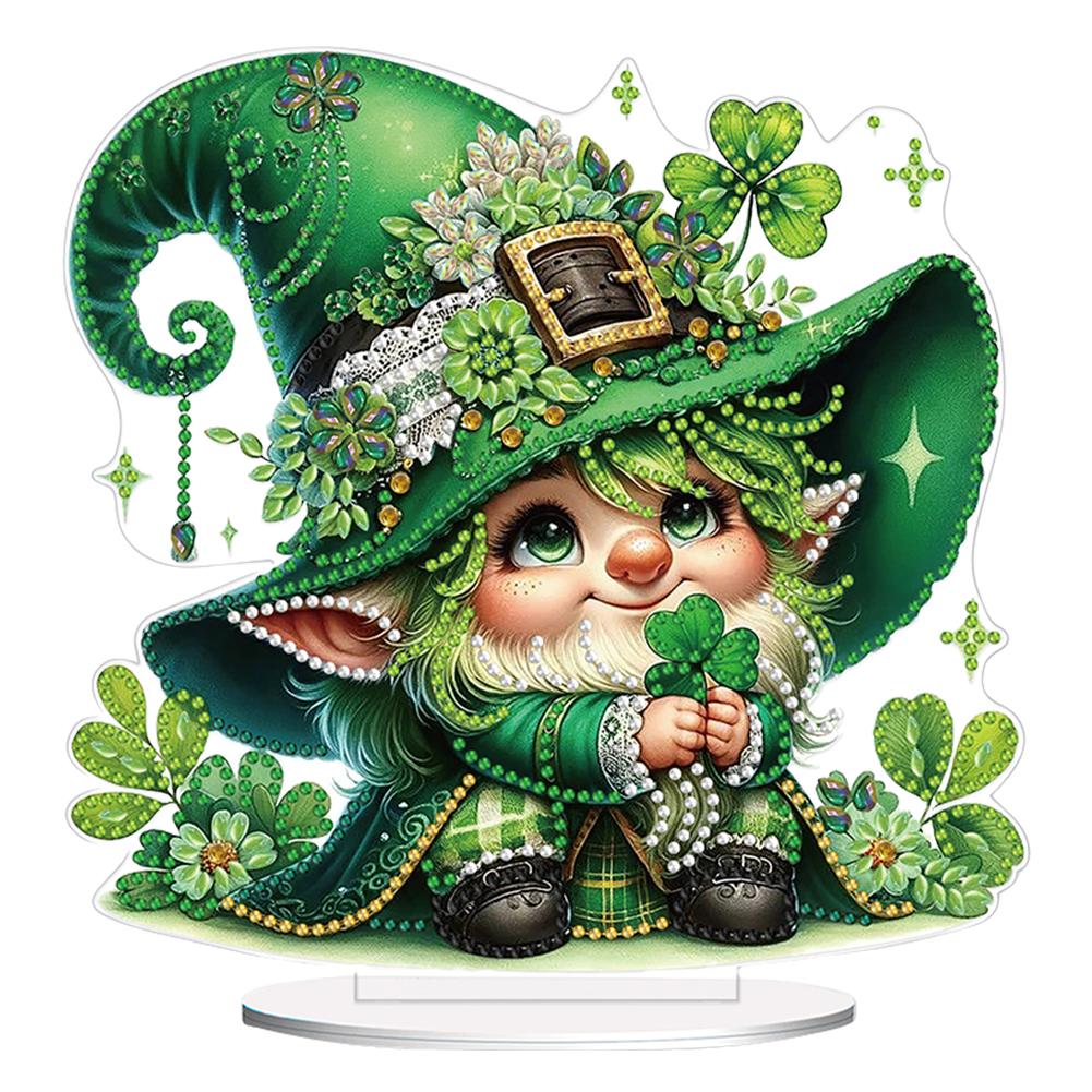 St. Patricks Day Fox Diamond Painting Tabletop Ornaments Kit Table Top Diamond Painting Ornament Kits Desktop Diamond Art Kits