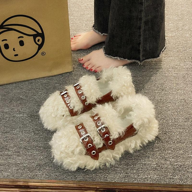 

Зимняя обувь женские сабо на платформе с круглым носком мокасины с мехом мелкое крепление повседневные женские кроссовки мокасины новые удобные криперы S 35