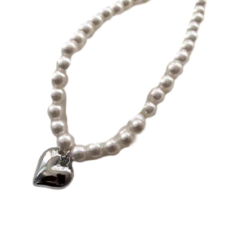 

Neck Jewelry CCB Material Stylish Pearls Necklace Perfect for Fashionable Women серебряный
