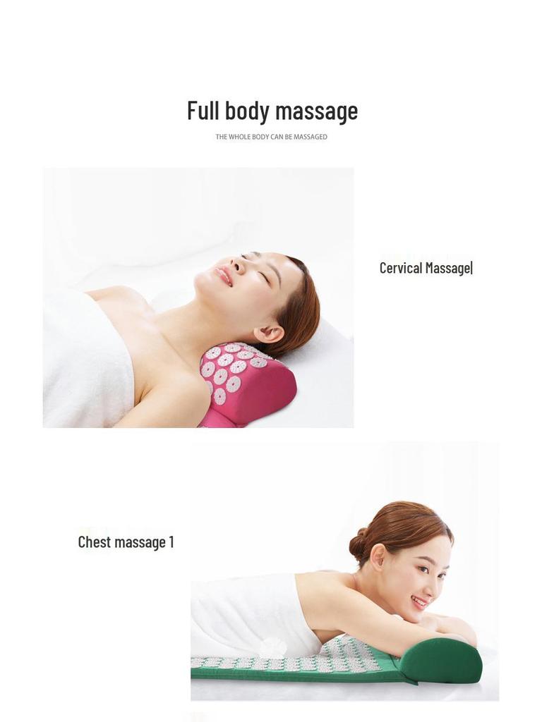 Yoga Acupressure Mat with Head Pillow for Muscle Relaxation and Massage