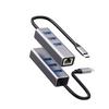 4-in-1 USB-C-Hub 3-Port-USB-3.0-Splitter LAN-RJ45 1000Mbps Netzwerkadapter Gigabit-Ethernet-Hub-Erweiterung für PC Mac Windows