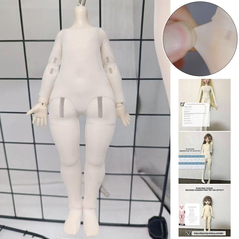 White Doll Elastic Jumpsuit Cute Doll Sleep Clothes for 1/3 1/4 1/6 BJD 30/45/60cm Dolls