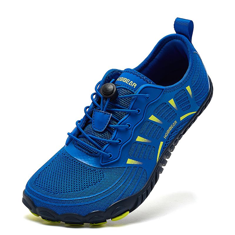 

Wide Toe Barefoot Sneaker Unisex Non Slip Outdoor Athletic Shoes Elastic Band Beach Sneakers 43 королевский синий