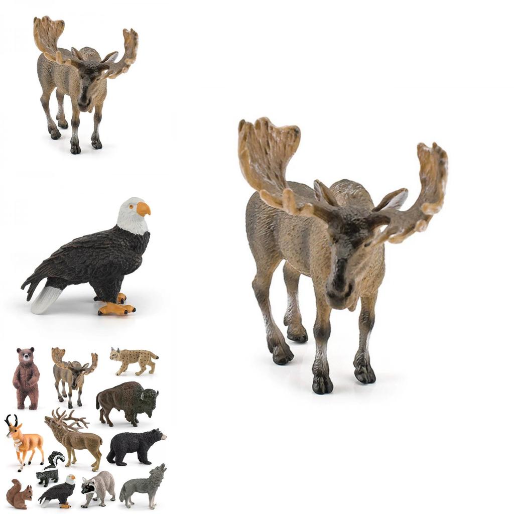 Simulation Luchs Hirsch Braunbär Pferd Kuh Eichhörnchen Wildtier Modell Ornament Für Naturdekor Sammler