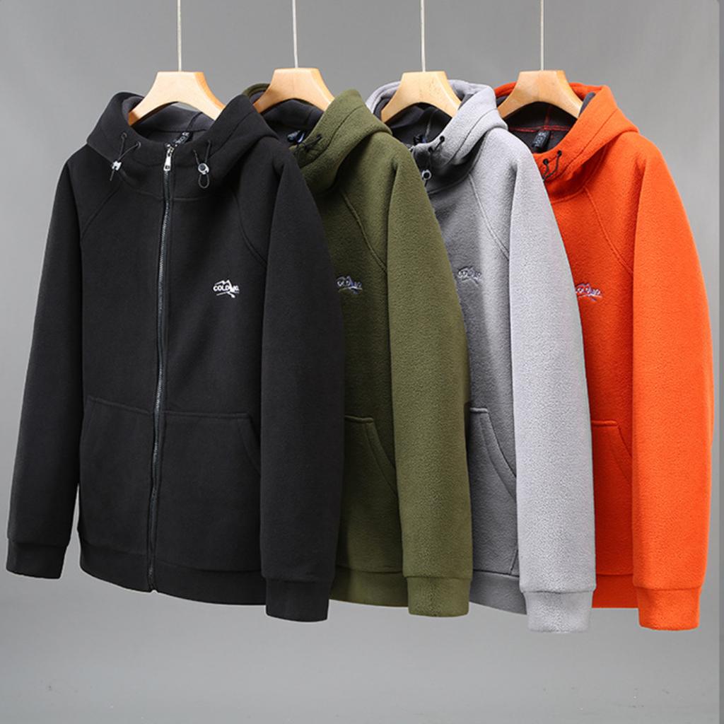 Jachetă îngroșată din lână polară pentru bărbați grasi cu glugă Plus Fat Plus Jachetă caldă din lână 4XL-12XL