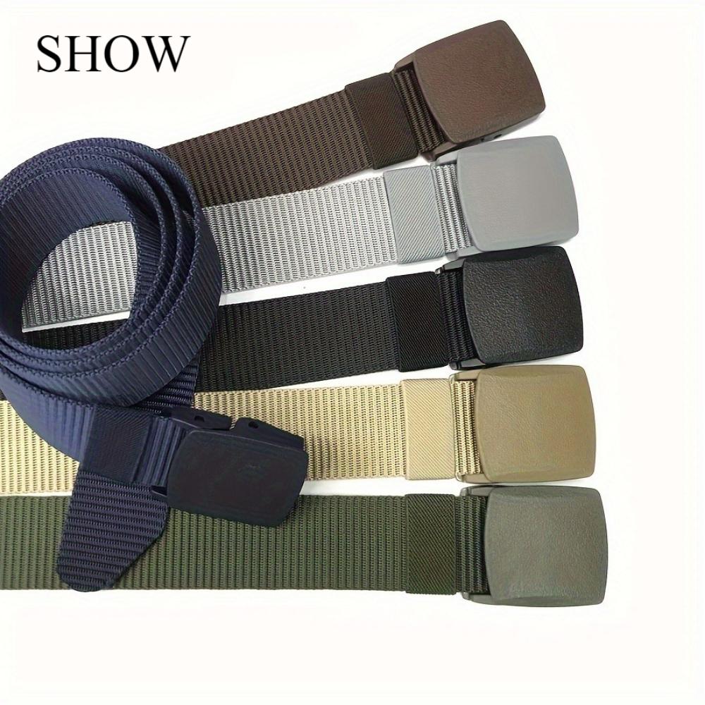 Men's and Women's Anti-Allergy Nylon Belt - Smooth Buckle for Casual, Formal, Outdoor and Daily Wear | Unisex Belt | Large Size Belt