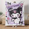 1pc Kuromi's Sweet Kisses Blanket, Soft Throw for Room Decor, Perfect Gift for Family and Friend, Living Room, Travel, Camping, Car Blankets, Beach, O