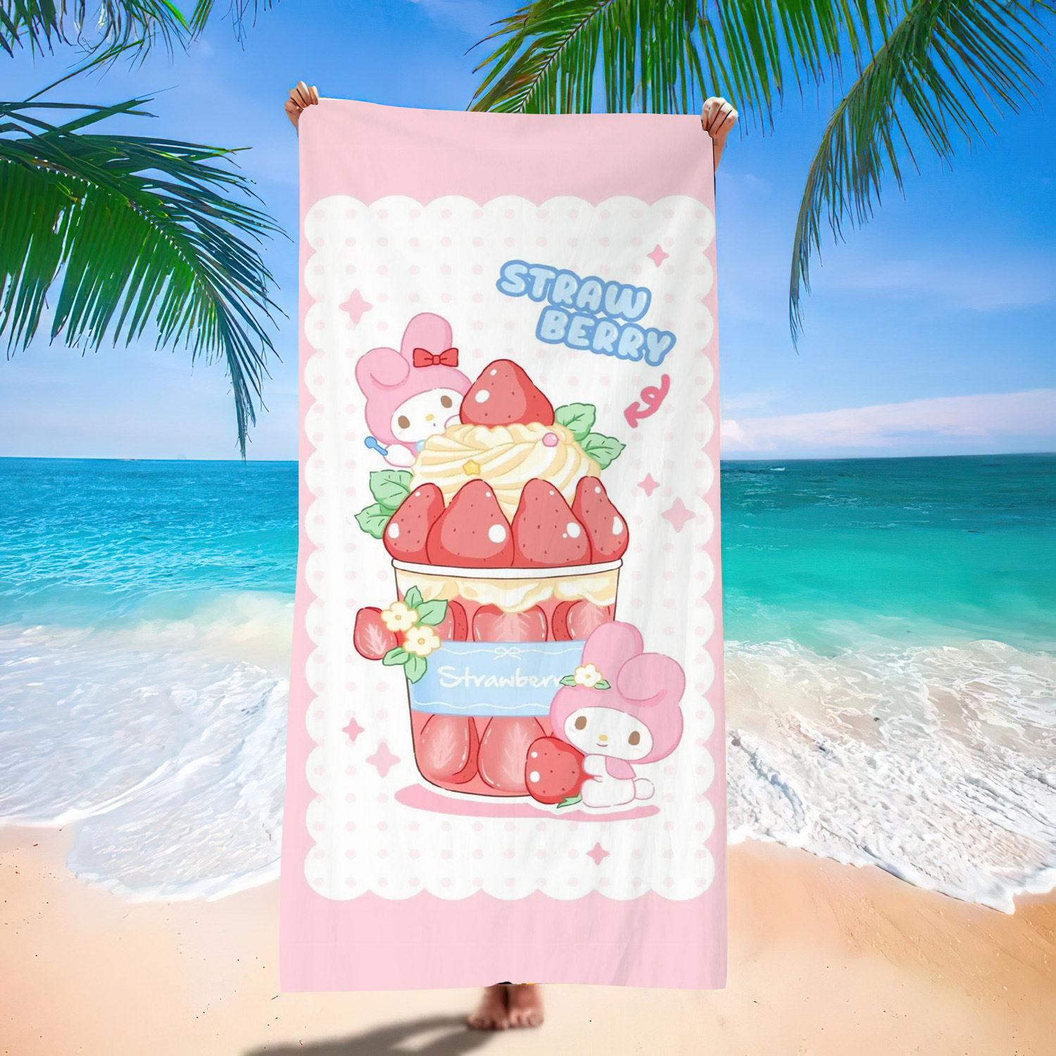 

Sanrio Beach Towel, Hello Kitty Kids Towel, Cartoon Quick-Dry Sweat Towel, Kuromi Bathroom Bath Towel & Hand Towel W30*H60(CM)