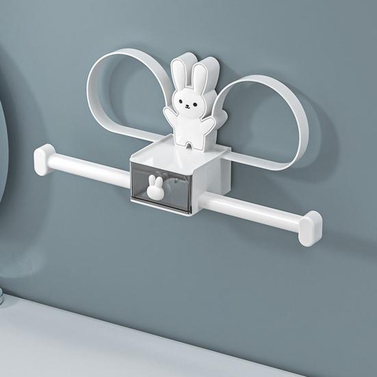 Soporte para accesorios para el cabello de conejo de dibujos animados, montaje en pared, sin taladro, diadema multifuncional, corbata para el pelo, Clip para el pelo, organizador de almacenamiento para sombreros
