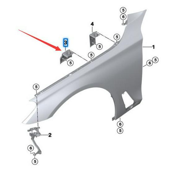 BMW 5 Series G30/G31 Left Mid Fender Bracket
