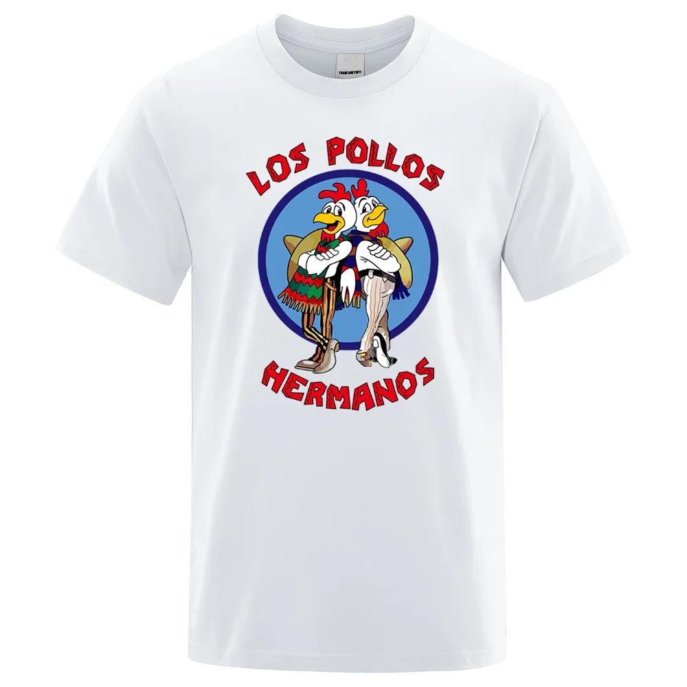 

*Los Pollos Hermanos* Чоловіча смішна бавовняна футболка на кожен день з принтом XS білий