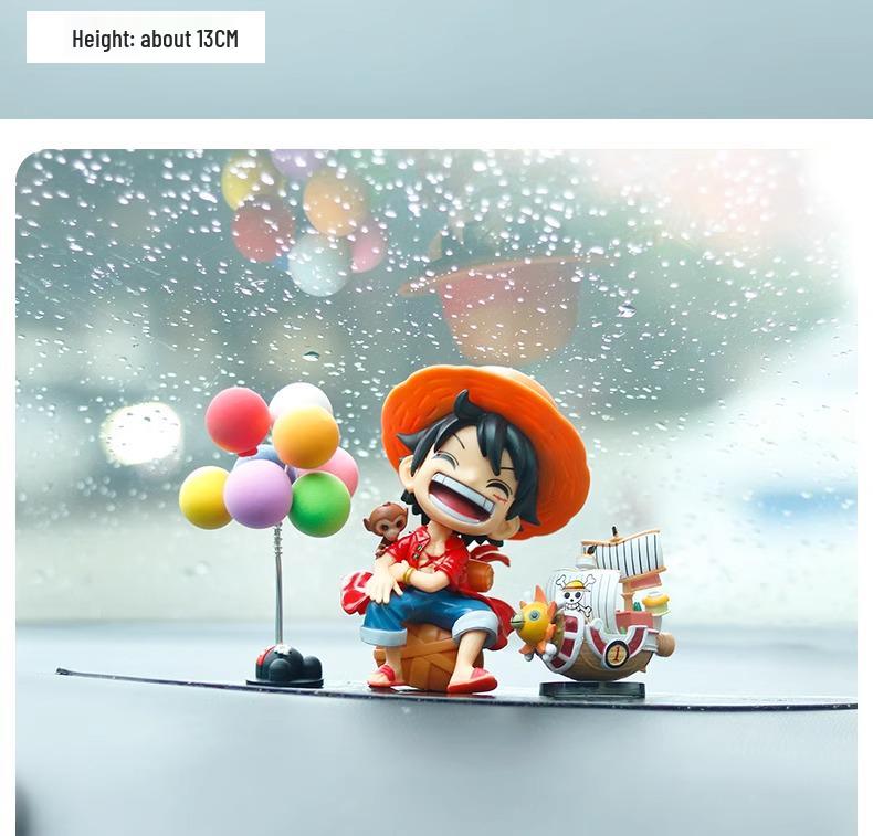 One Piece Anime Auto Mittelkonsolen Ornament mit Luffy & Zoro - Innenraumdekorationszubehör.