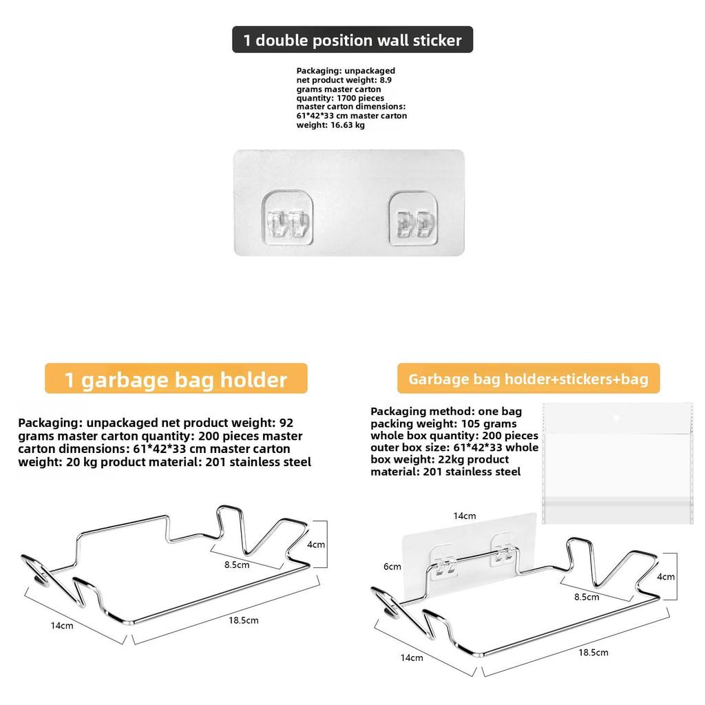 Modern Stainless Steel Kitchen Trash Bag Holder With Magneticfree Wall Mount For Home Use