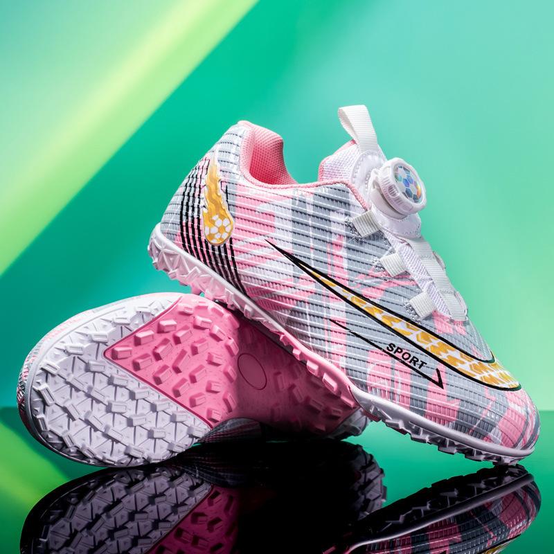 Rotating Button Low Top Football Shoes Men's Broken Nails TF Children's Girls Short Nails Student Training Children's Football Shoes